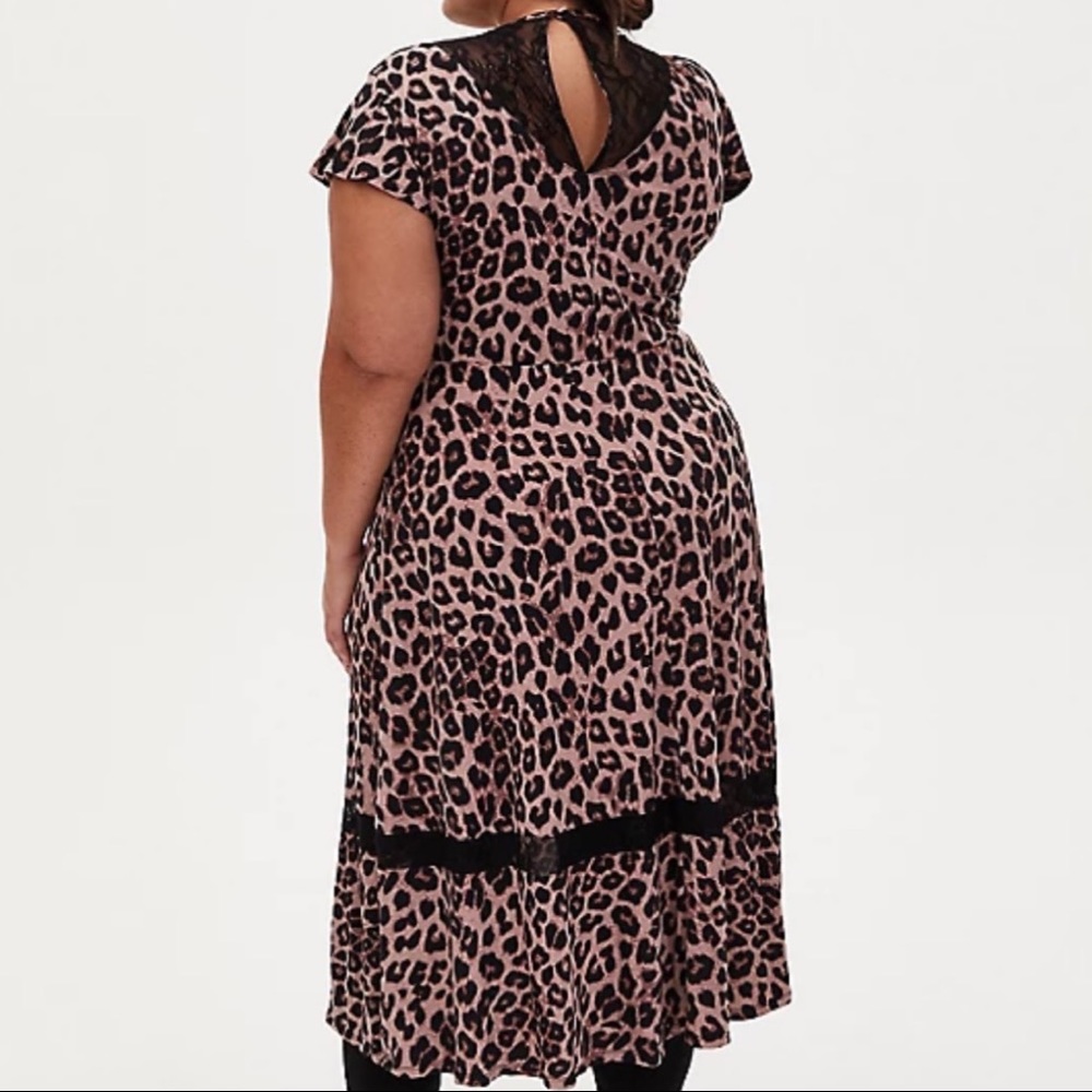 Torrid Leopard Studio Knit Midi Dress 0 0X 12 - Picture 3 of 4